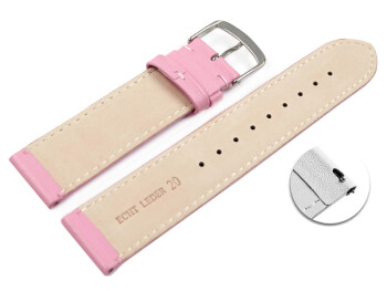 Bracelet montre à dégagement rapide cuir veau de qualité supérieur souple rose