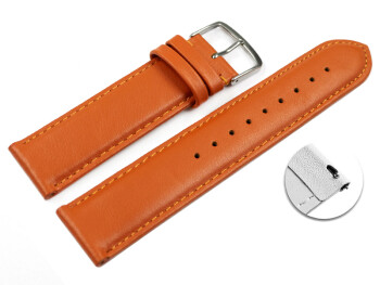 Bracelet montre à dégagement rapide cuir veau de qualité supérieur souple orange