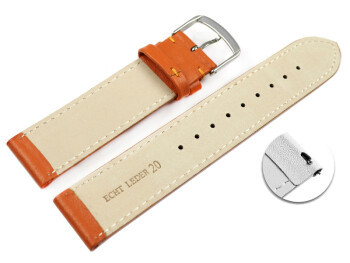 Bracelet montre à dégagement rapide cuir veau de qualité supérieur souple orange