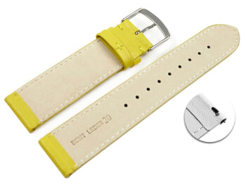 Bracelet montre à dégagement rapide cuir veau de qualité supérieur souple jaune