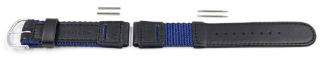 Bracelet montre Casio p.W-94HF-2AVH,textile/cuir,noir/bleu foncé