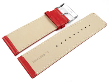 Bracelet de montre cuir de veau lisse rouge 30mm