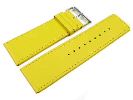 Bracelet de montre cuir de veau lisse jaune 30mm