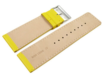 Bracelet de montre cuir de veau lisse jaune 30mm