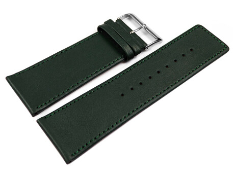 Bracelet de montre cuir de veau lisse vert foncé 30mm