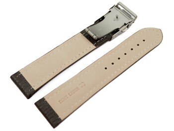 Bracelet de montre cuir de veau grainé marron...