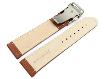 Bracelet de montre cuir de veau grainé marron...