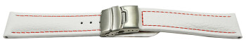 Bracelet de montre cuir de veau grainé blanc rN 18mm 20mm 22mm 24mm 26mm