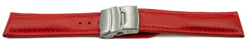 Bracelet de montre cuir de veau lisse rouge 18mm 20mm 22mm 24mm 26mm