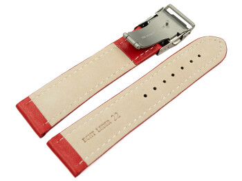 Bracelet de montre cuir de veau lisse rouge 18mm 20mm 22mm 24mm 26mm