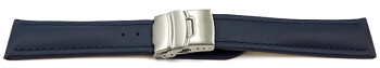 Bracelet de montre cuir de veau lisse bleu foncé 18mm 20mm 22mm 24mm 26mm