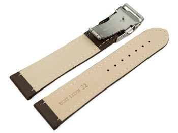 Bracelet de montre cuir de veau lisse marron foncé 18mm 20mm 22mm 24mm 26mm
