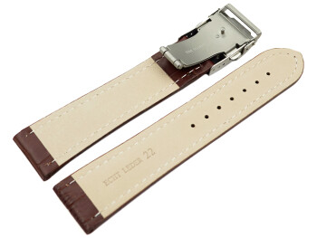 Bracelet montre boucle déployante veau grain croco...