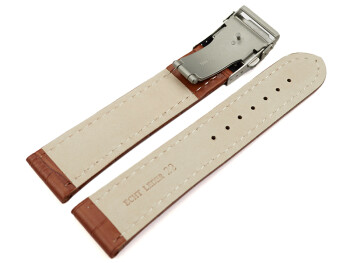 Bracelet montre boucle déployante veau grain croco...