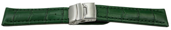 Bracelet montre boucle déployante veau grain croco vert 18mm 20mm 22mm 24mm 26mm