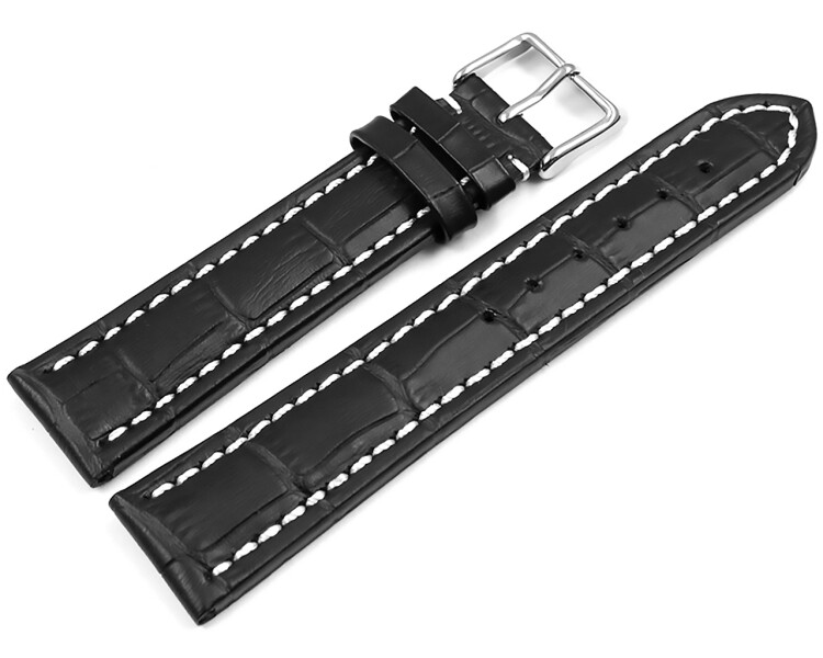 Bracelet De Montre ZRC En Cuir Veau Grain Crocodile Marron - Largeur 20 Mm, Neuf Avec étiquettes