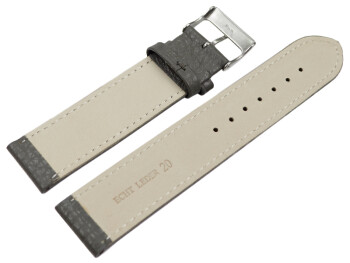 Bracelet montre cuir souple grainé gris...