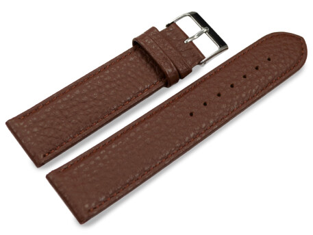 Bracelet montre cuir souple grainé marron...