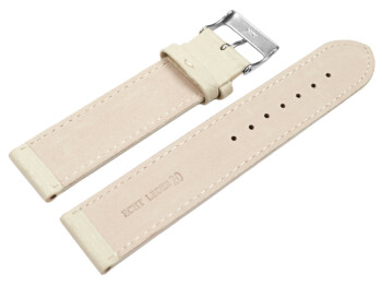 Bracelet montre cuir souple grainé crème...