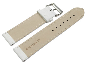 Bracelet montre cuir souple grainé blanc 12mm 14mm...