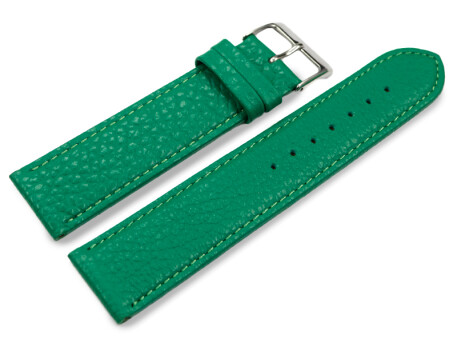 Bracelet montre cuir souple grainé vert 12mm 14mm...