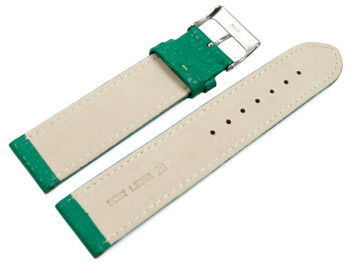 Bracelet montre cuir souple grainé vert 12mm 14mm...