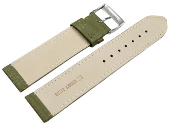 Bracelet montre cuir souple grainé olive 12mm 14mm 16mm 18mm 20mm 22mm