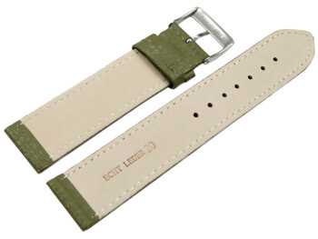 Bracelet montre cuir souple grainé olive 12mm 14mm...