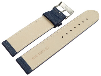 Bracelet montre cuir souple grainé bleu...