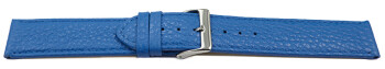 Bracelet montre cuir souple grainé bleu mer 12mm...