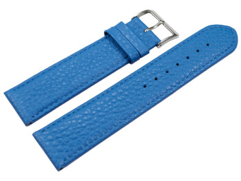 Bracelet montre cuir souple grainé bleu mer 12mm...