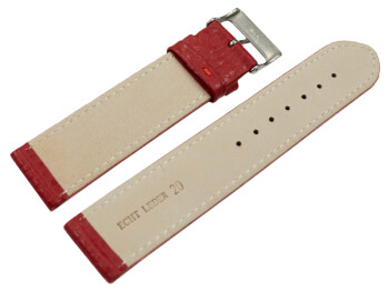 Bracelet montre cuir souple grainé rouge foncé 12mm 14mm 16mm 18mm 20mm 22mm