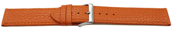 Bracelet montre cuir souple grainé orange 12mm 14mm 16mm 18mm 20mm 22mm