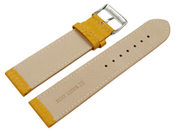 Bracelet montre cuir souple grainé moutarde 12mm 14mm 16mm 18mm 20mm 22mm