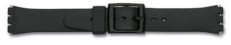 Bracelet-montre p.les montres Swatch à boucle ardillon-noir 12mm