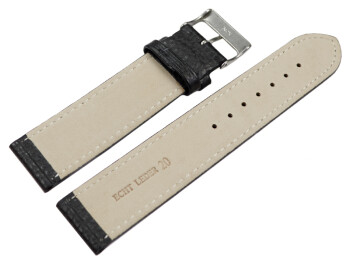 XL Bracelet montre cuir souple grainé noir 12mm...
