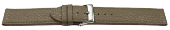 XL Bracelet montre cuir souple grainé taupe 12mm...