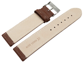 XL Bracelet montre cuir souple grainé marron foncé 12mm 14mm 16mm 18mm 20mm 22mm