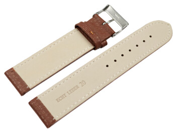 XL Bracelet montre cuir souple grainé marron clair...