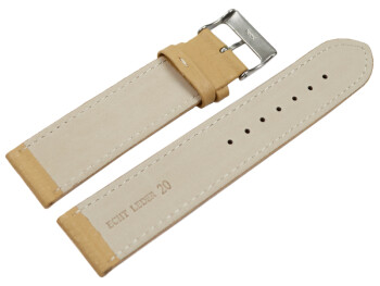 XL Bracelet montre cuir souple grainé vanille 12mm 14mm 16mm 18mm 20mm 22mm