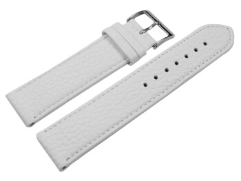 XL Bracelet montre cuir souple grainé blanc 12mm 14mm 16mm 18mm 20mm 22mm
