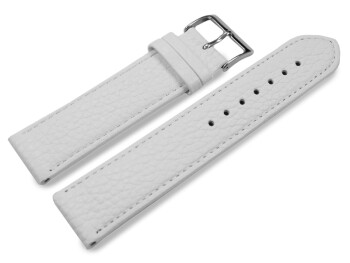 XL Bracelet montre cuir souple grainé blanc 12mm...