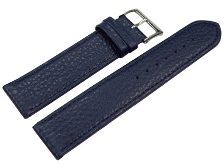XL Bracelet montre cuir souple grainé bleu...