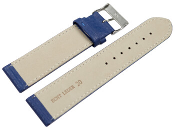 XL Bracelet montre cuir souple grainé bleu navy 12mm 14mm 16mm 18mm 20mm 22mm