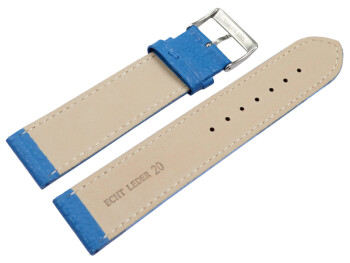 XL Bracelet montre cuir souple grainé bleu mer 12mm 14mm 16mm 18mm 20mm 22mm