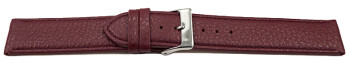 XL Bracelet montre cuir souple grainé bordeaux 12mm 14mm 16mm 18mm 20mm 22mm