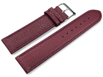 XL Bracelet montre cuir souple grainé bordeaux...