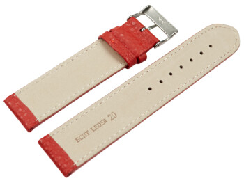 XL Bracelet montre cuir souple grainé rouge 12mm...