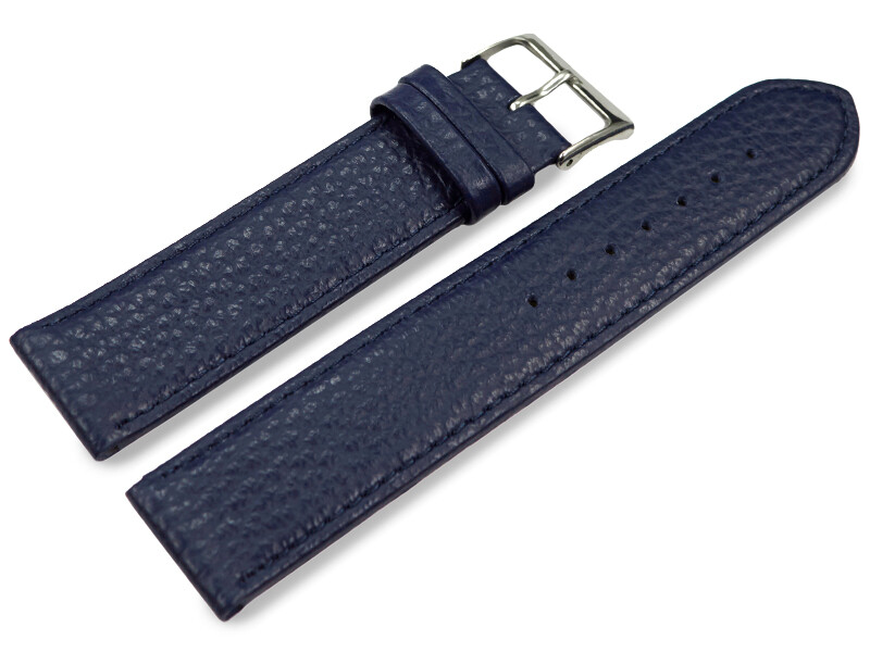 BRACELET de MONTRE en CUIR VERITABLE BLEU GRAIN REQUIN 14mm NEUF