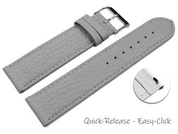 Bracelet montre dégagement rapide cuir souple grainé gris clair 12mm 14mm 16mm 18mm 20mm 22mm